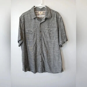 Vintage Woolrich gray button down short sleeve shirt pockets men's XL